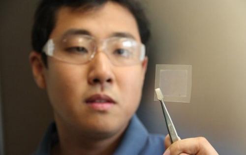 展示用大豆油制作出来的石墨烯薄膜