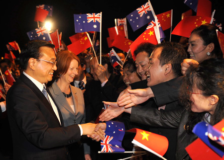 中国国务院总理李克强将于3月22日正式访问澳大利亚 2009年10月时任中国国务院副总理李克强访问澳大利亚