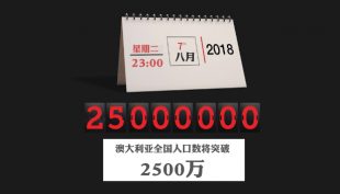 明晚11时，澳大利亚全国人口数将正式突破2500万